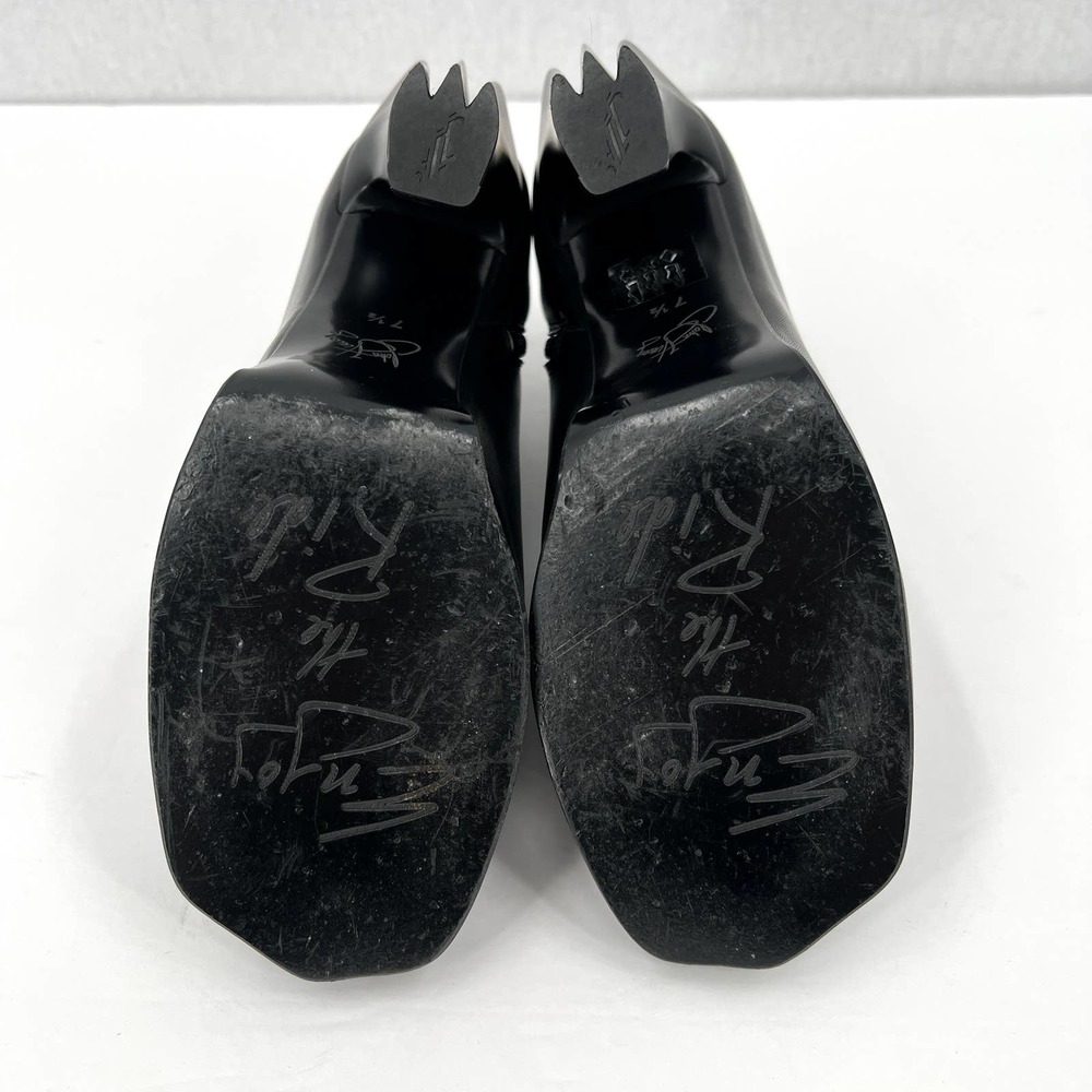 JOHN FLUEVOG Shaguar Sable Asymmetric Ankle Bootie Womens 7.5 Black Heeled - Picture 9 of 11